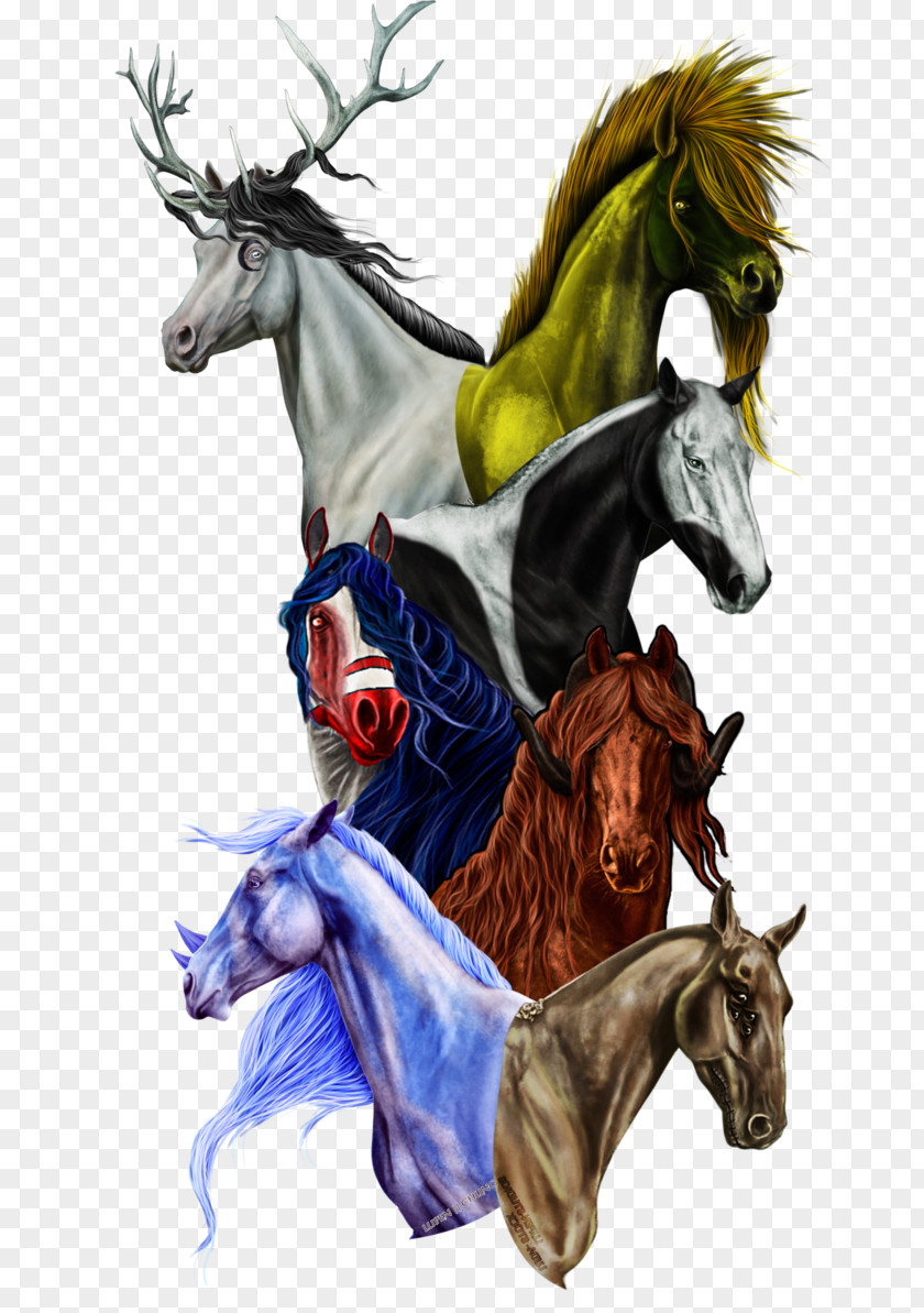 Mustang Stallion Illustration Myth Legendary Creature PNG