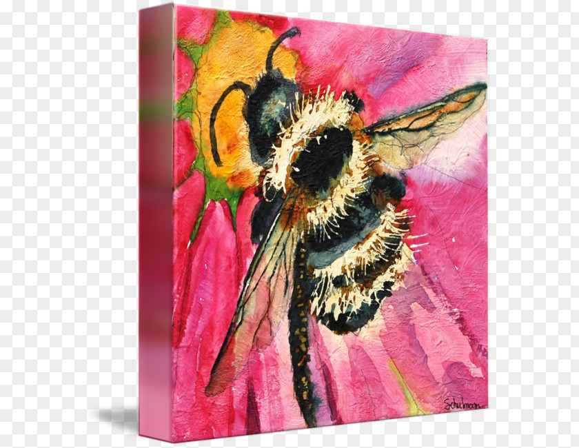 Bee Honey Watercolor Painting Art PNG