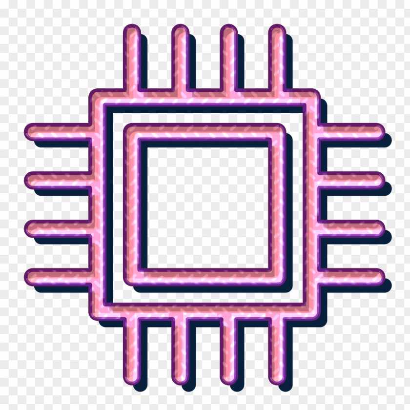 Magenta Web Icon Computer Electronic Microprocessor PNG
