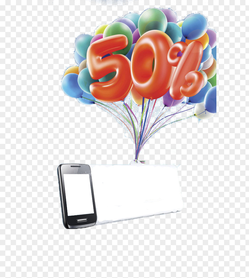 Phone Billboard With Balloons 3D Computer Graphics Download Clip Art PNG