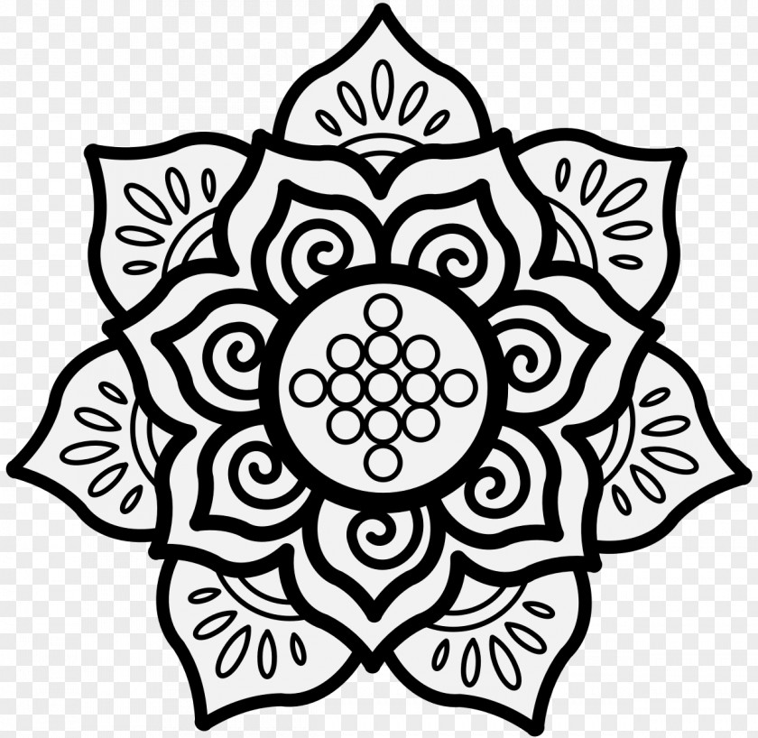 Floral Motif Nelumbo Nucifera Hindu Art Symbol Drawing PNG