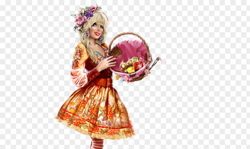 Victorian Fashion Peach Easter Background PNG