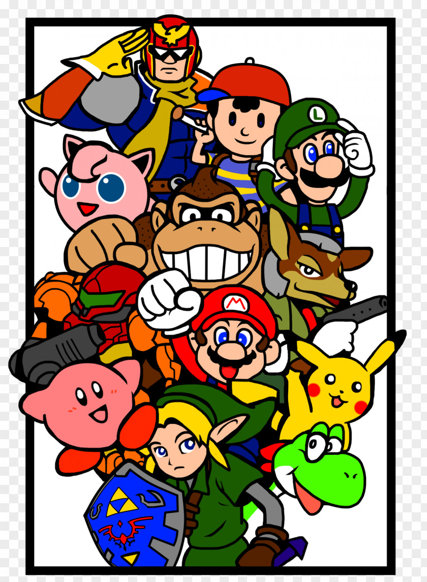 Super Smash Bros Official Art Bros. For Nintendo 3DS And Wii U Melee Mario & Yoshi PNG
