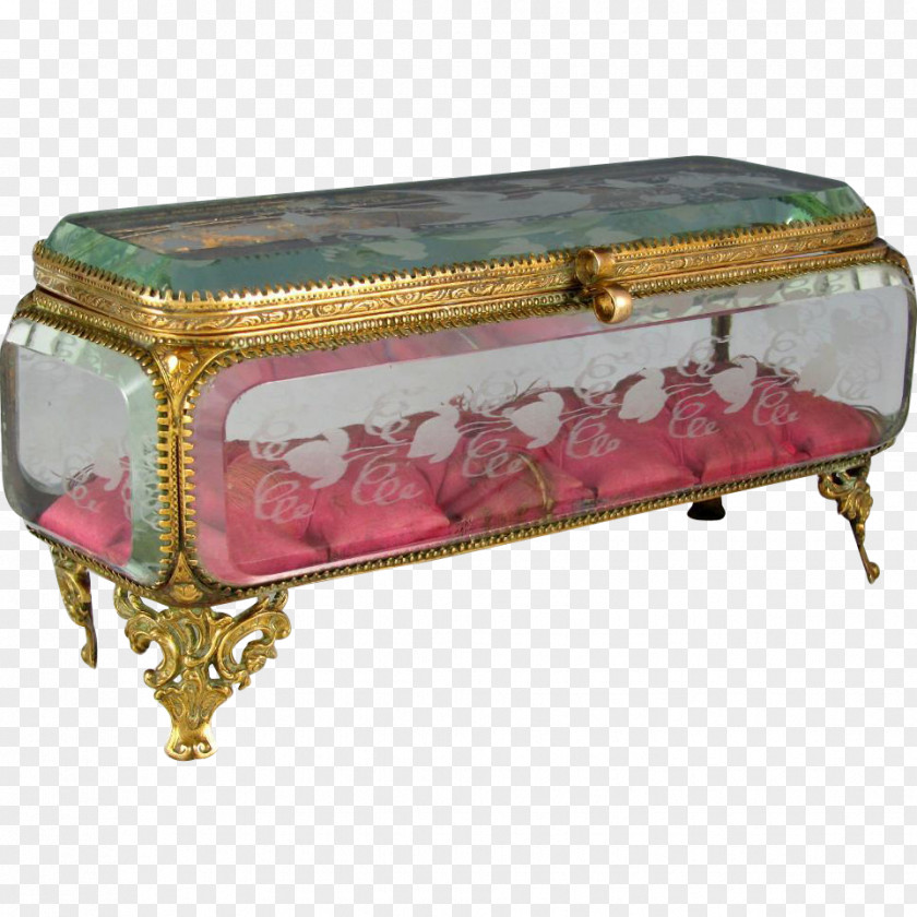 Table Display Case Beveled Glass Antique PNG