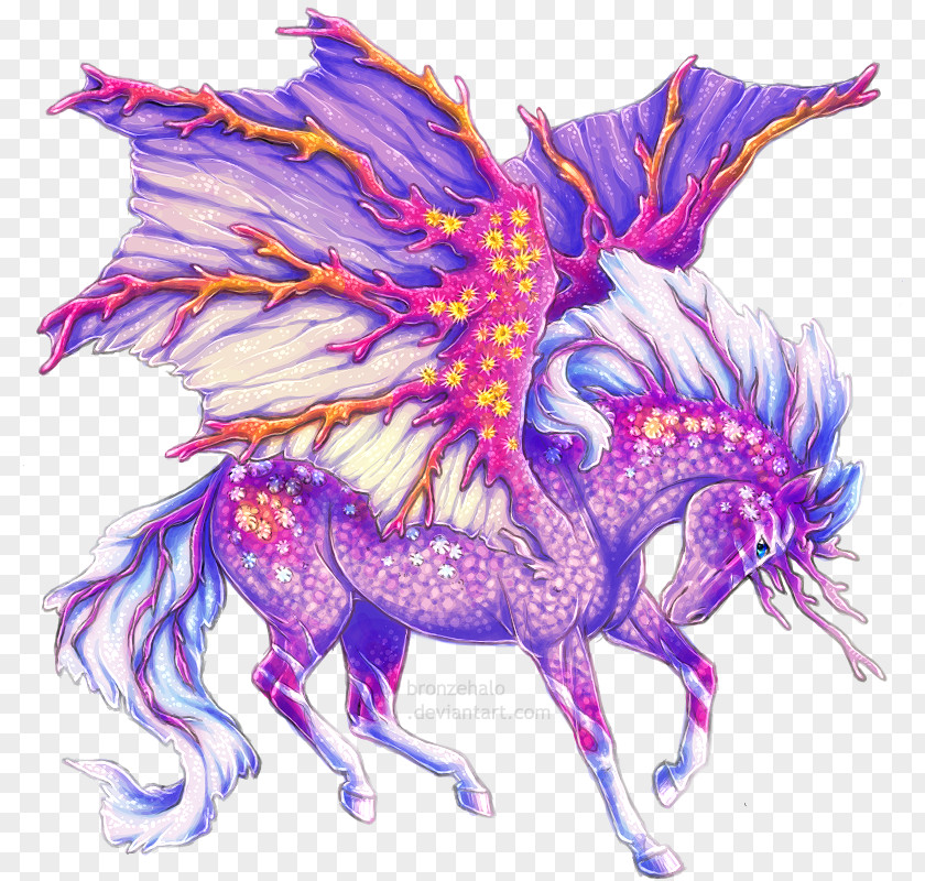 Vibrant Flame Unicorn Horse Pegasus Muses PNG