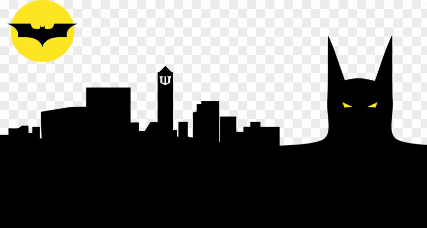 City Skyline Silhouette Gotham Batman Joker Red Hood PNG