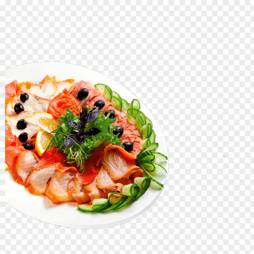 Plate Sashimi Smoked Salmon Carpaccio Vegetarian Cuisine As Food PNG