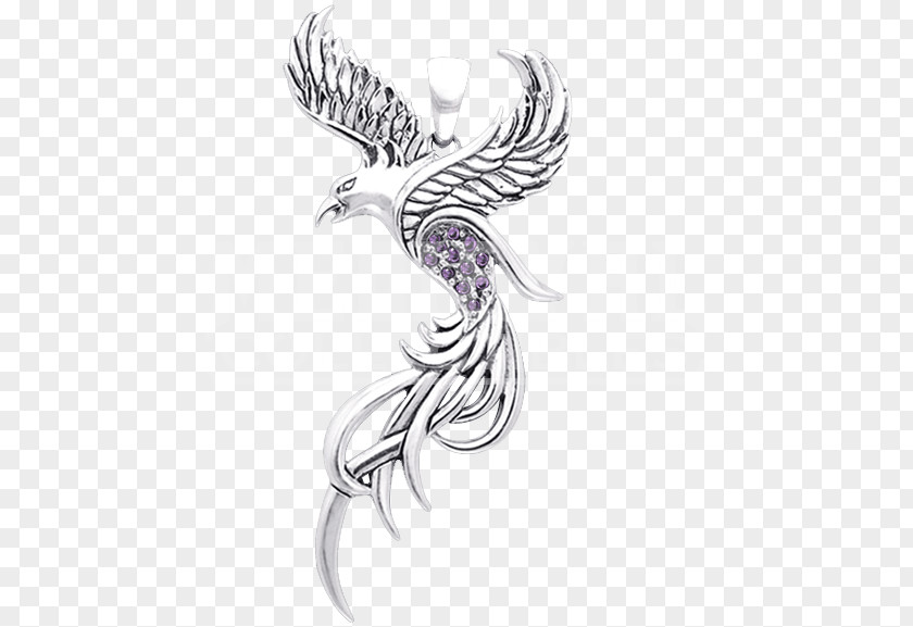 Flying Phoenix Charms & Pendants Necklace Gold Jewellery PNG