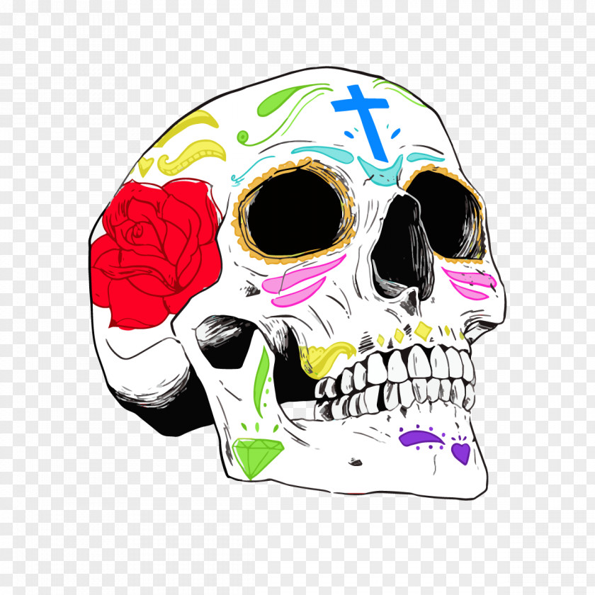 La Calavera Catrina Dia De Los Muertos: Skull Coloring Books For Adults Relaxation (Adult PNG de for Books, and Meditation) The Cactus Book Day of the Dead, girl with flowers, human skull illustration clipart PNG