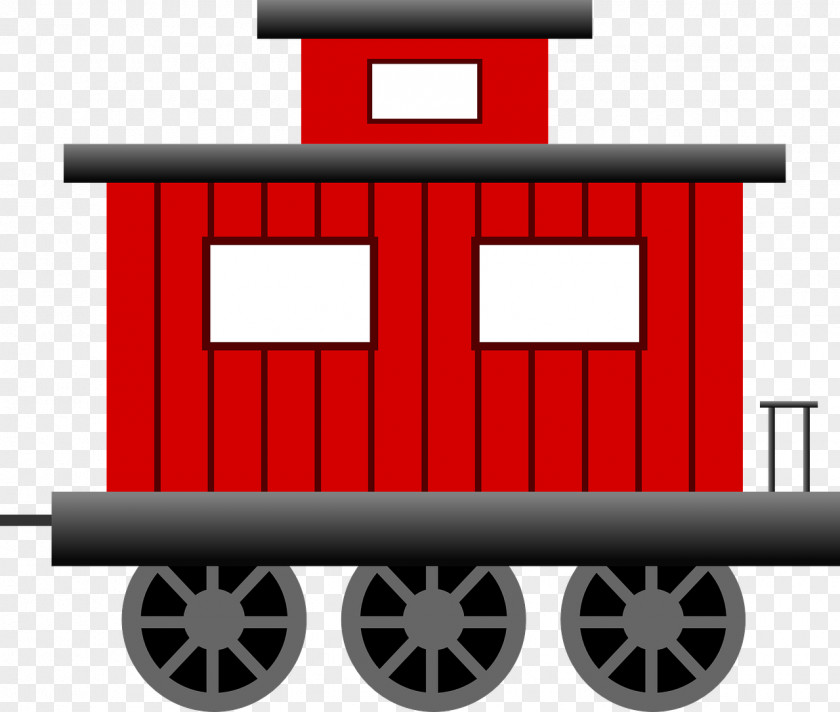 Red Train Rail Transport Caboose Locomotive Clip Art PNG