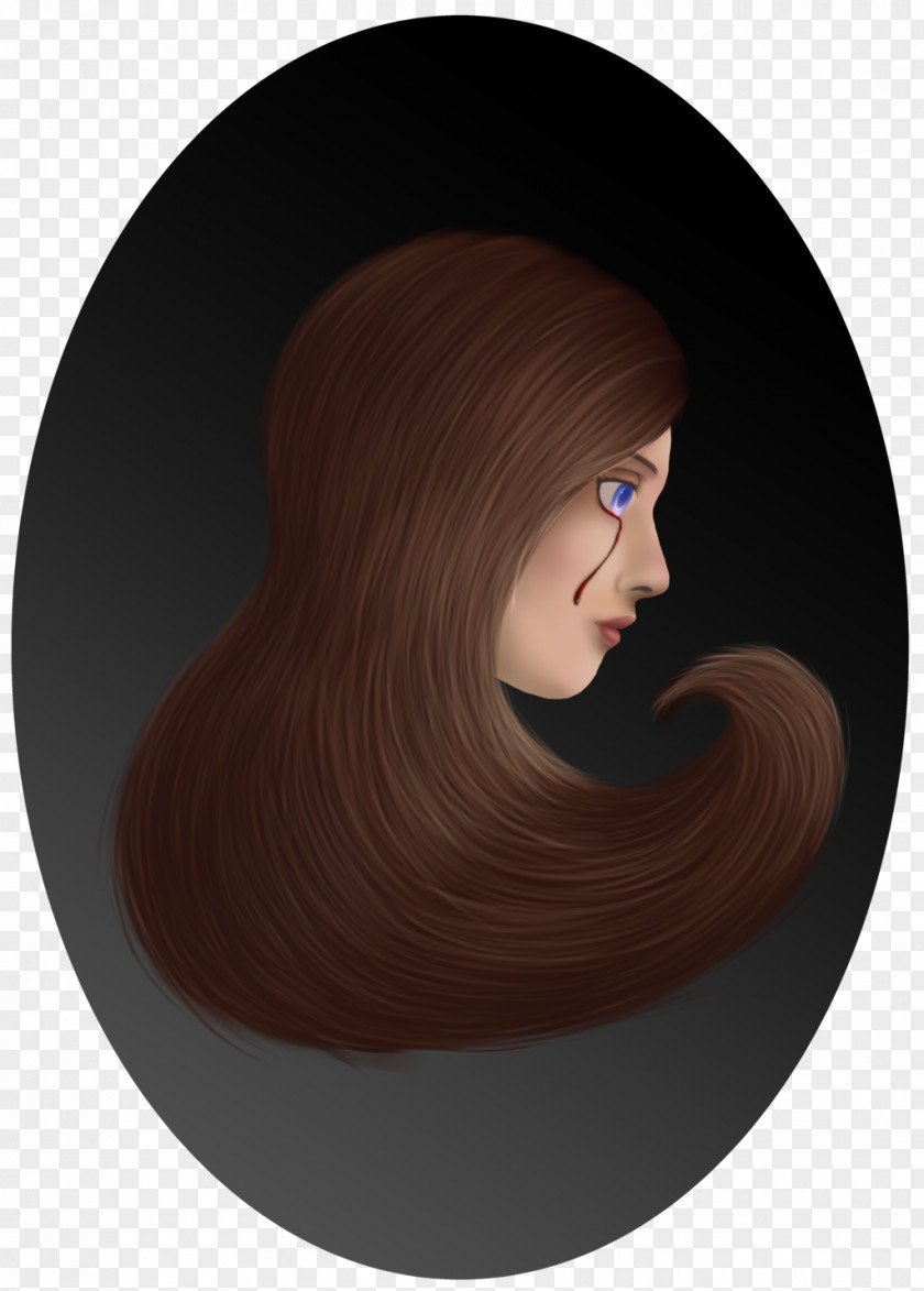 Bleeding Tears Painting Brown Hair Coloring PNG