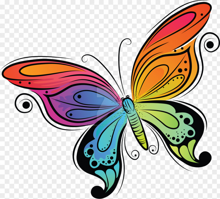 Geometric Colorful Shading Butterfly Drawing Clip Art PNG
