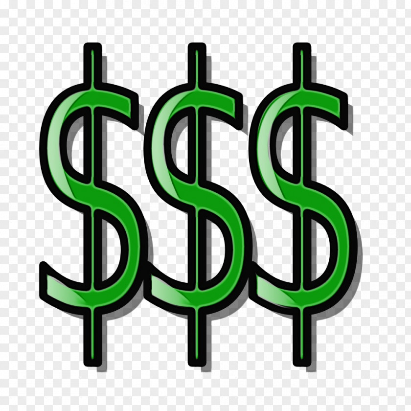 Text Green Dollar Sign PNG