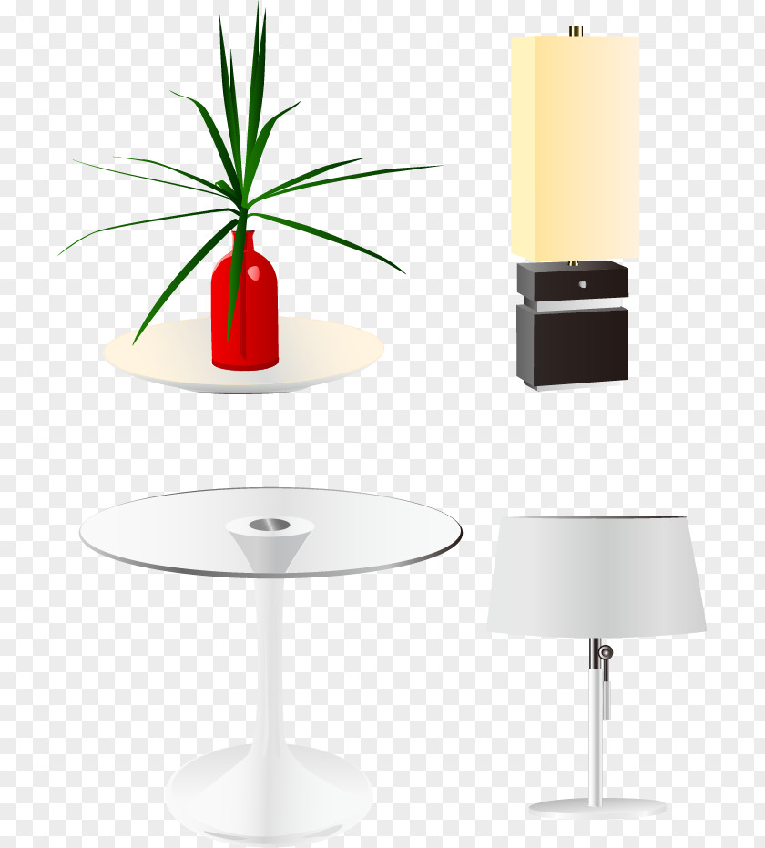 Vector Furniture Coffee Table Lamp Light PNG