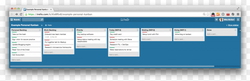 Personal Card Computer Software Kanban Board Trello Project Management PNG