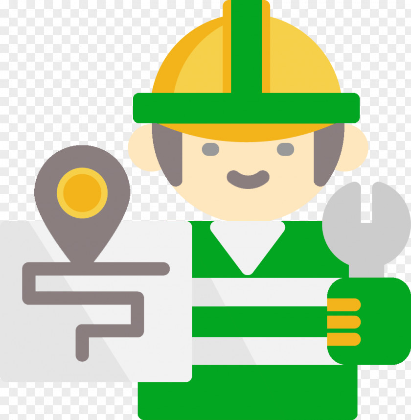 Hard Hat Construction Worker Background Green PNG