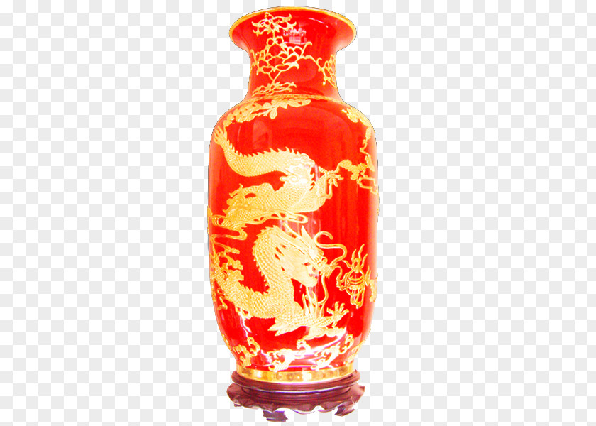 Dragon Huaping Vase Ceramic PNG