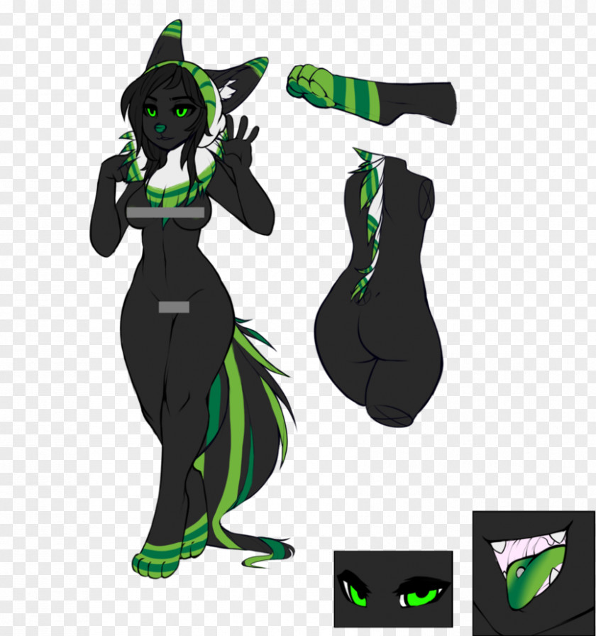 Green Stripes Costume Design Cartoon Character PNG