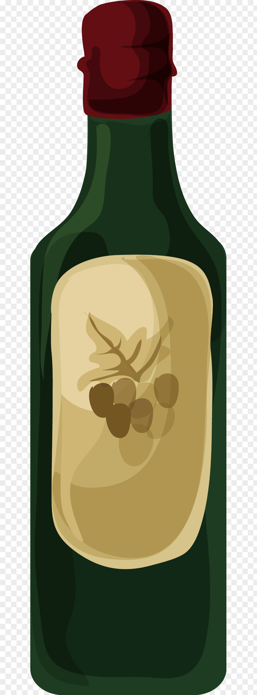 Hand-painted Wine Red Glass Bottle PNG