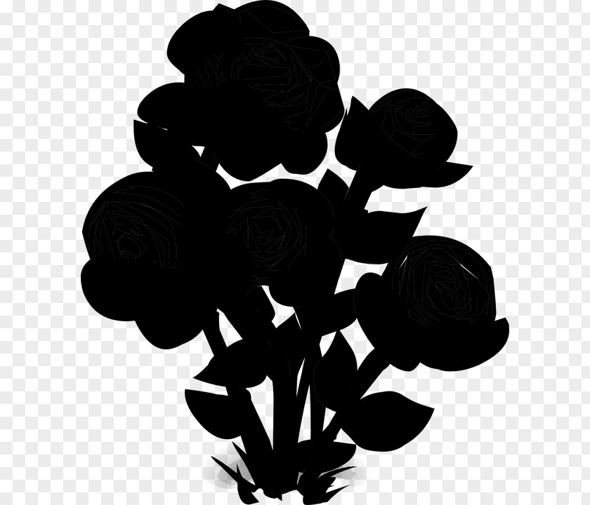 Herbaceous Plant Blackandwhite Flower Silhouette PNG