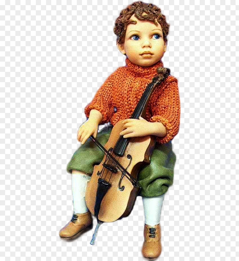 Violin Cello Doll Figurine PNG