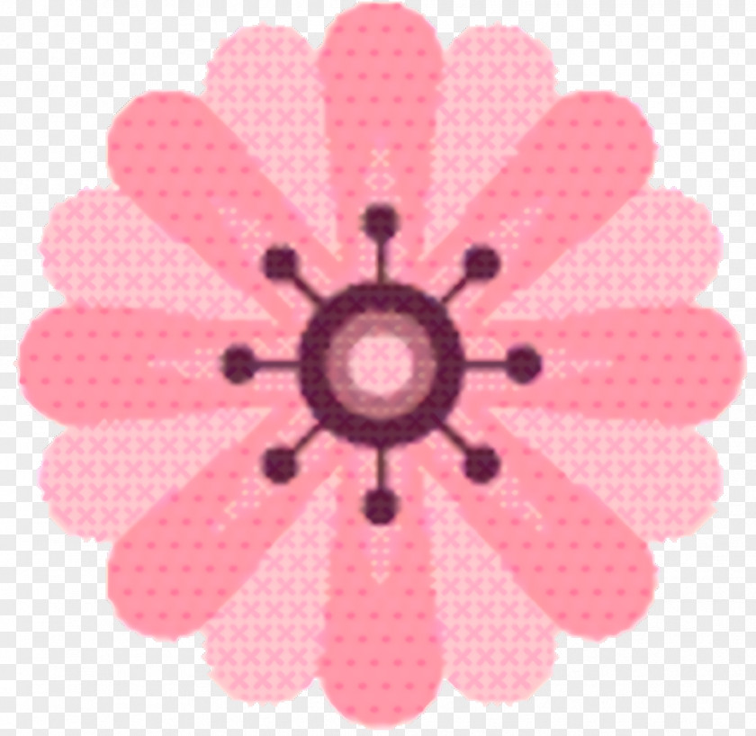 Wheel Plant Pink Flower Cartoon PNG