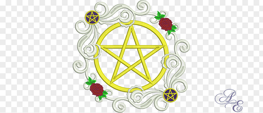 Design Pentagram Floral Pentacle Wicca PNG