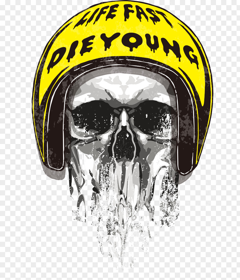 Vector Yellow Skull Cap Printing Illustration PNG