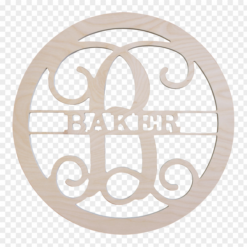 Wood Monogram Decal Paper Sticker PNG