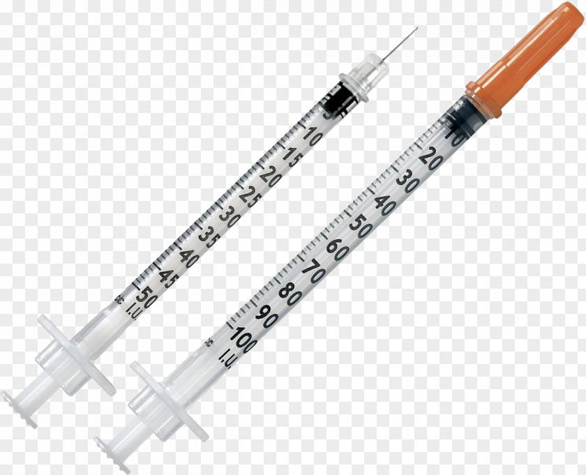 Syringe Insulin Hypodermic Needle Becton Dickinson Diabetes Mellitus PNG