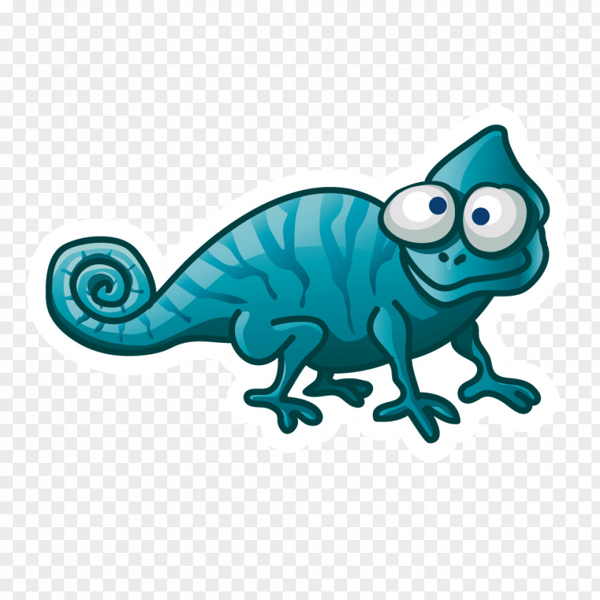 Vector Blue Lizard Chameleons Reptile PNG