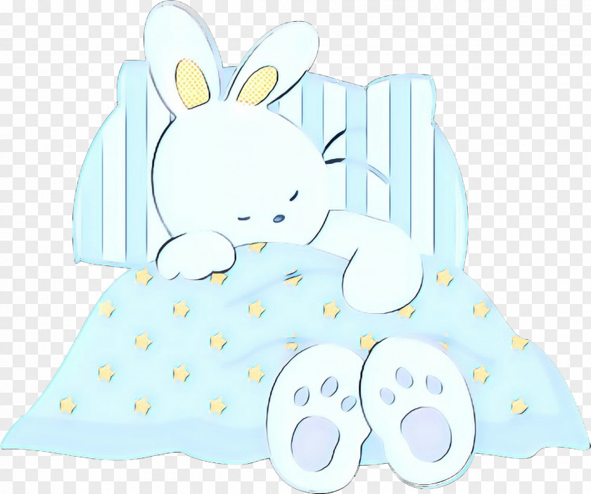 Cartoon White Easter Bunny Background PNG