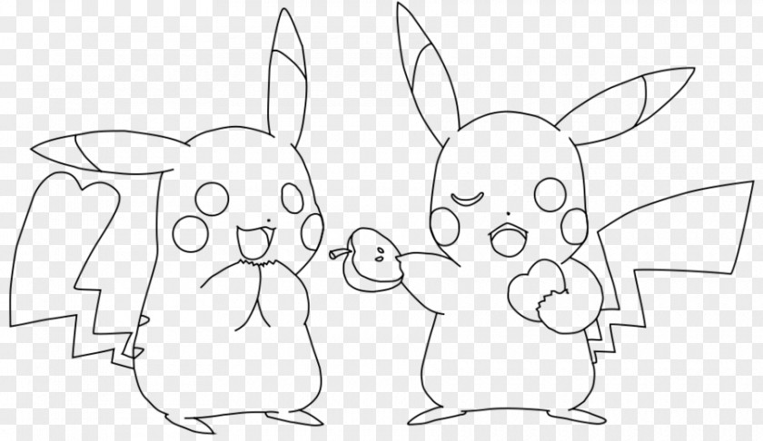 Couple Sketch Pikachu Drawing Line Art Dog Breed Domestic Rabbit PNG