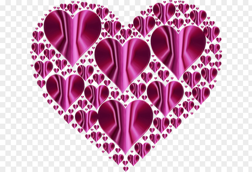Magenta Pink Valentines Day Heart PNG