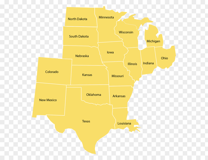 Map Midwestern United States Ecoregion PNG