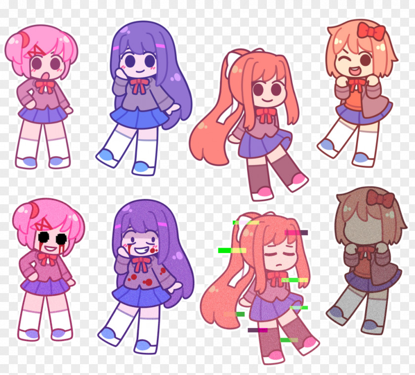 Aww I Love You Guys Sticker Doki Literature Club! Clip Art Illustration PNG