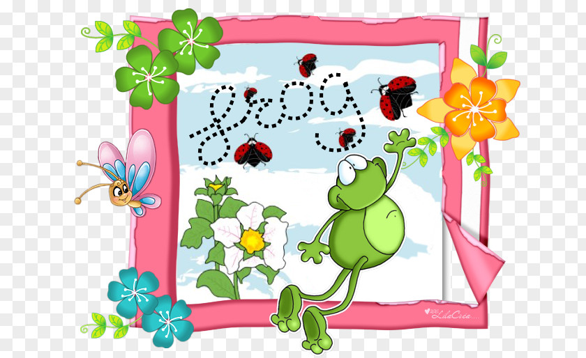 Edible Frog Floral Design Flight Ladybird Beetle PNG