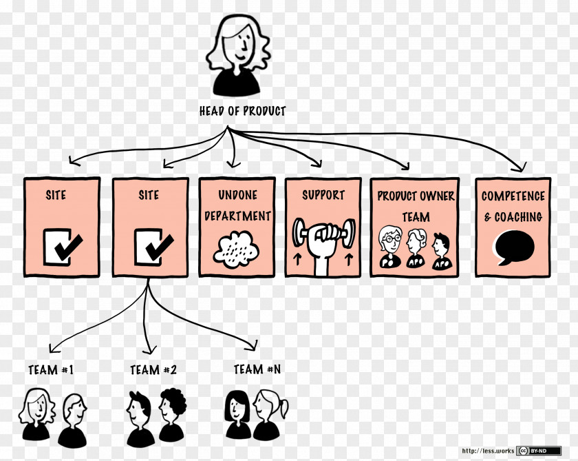 Organization Scrum Organizational Structure Chart PNG