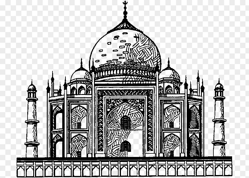 Taj Mahal Drawing Wonders Of The World Mausoleum PNG