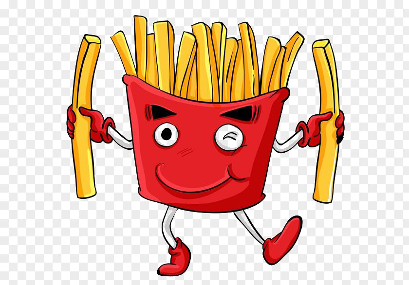 Cartoon Potato Chips French Fries Fast Food Junk PNG