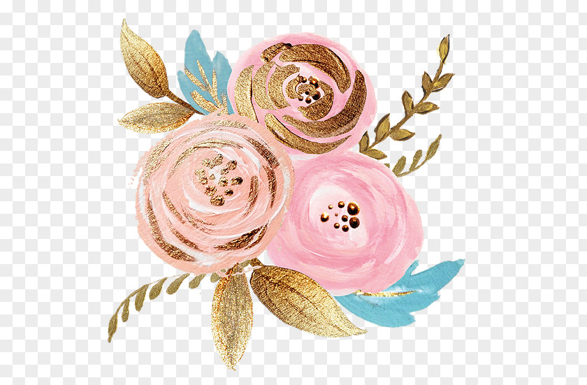 Flower Cut Flowers Rose Gold PNG