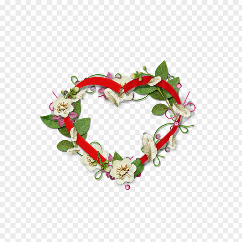 Heart Flower Wreath Valentine's Day PNG