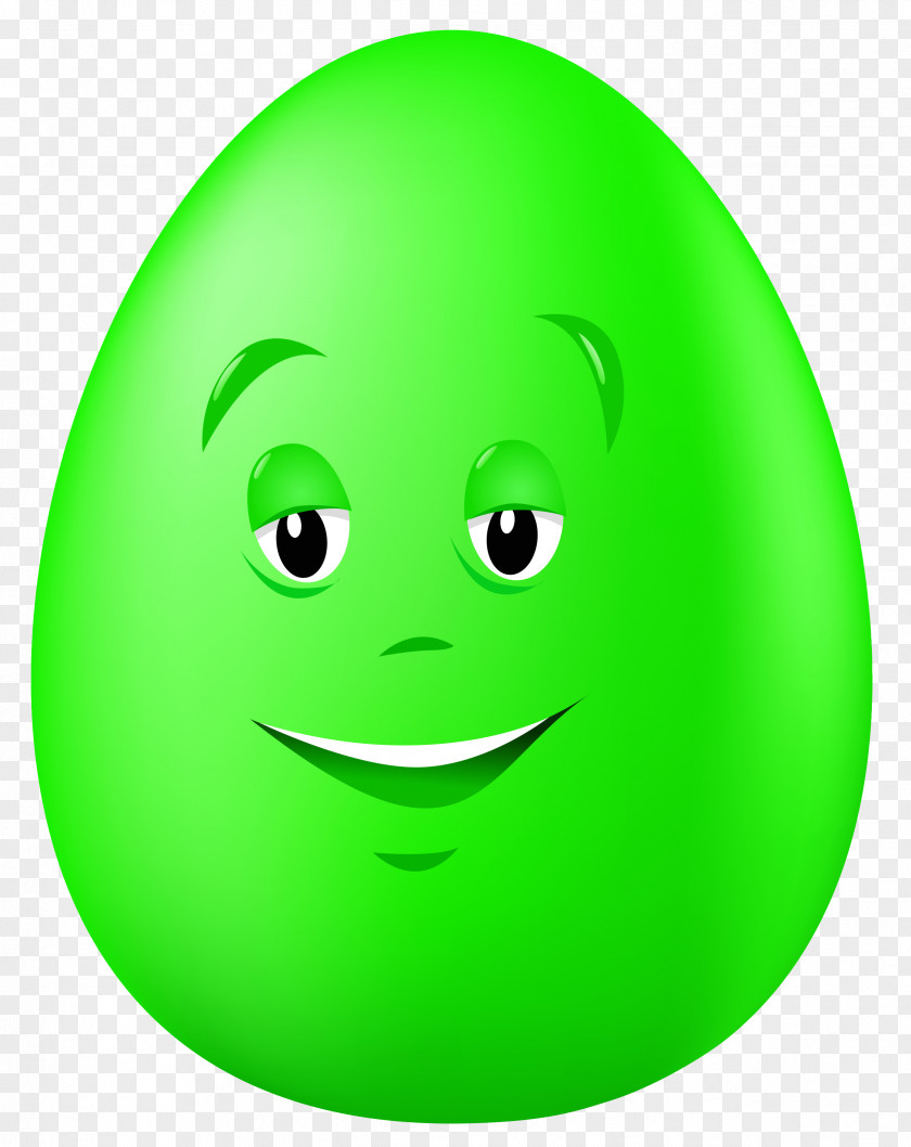 Transparent Easter Green Egg With Face Clipart Picture Smiley Leaf Text Messaging PNG