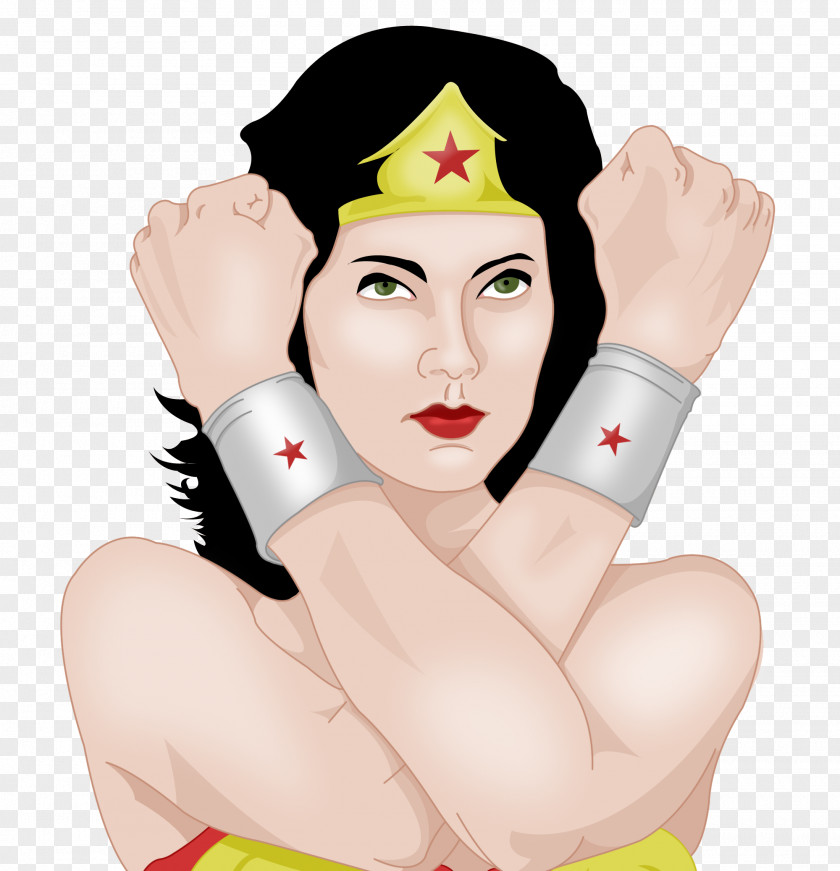 Wonder Woman Lynda Carter Lip Cheek Thumb PNG