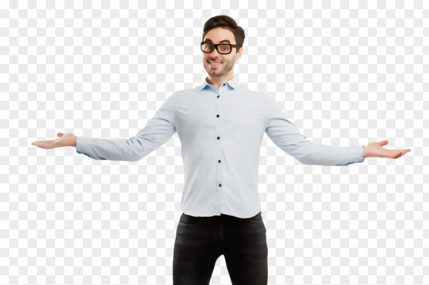 Gentleman Joint White Standing Gesture Sleeve Formal Wear PNG