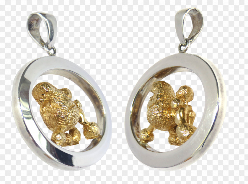 Silver Locket Earring PNG