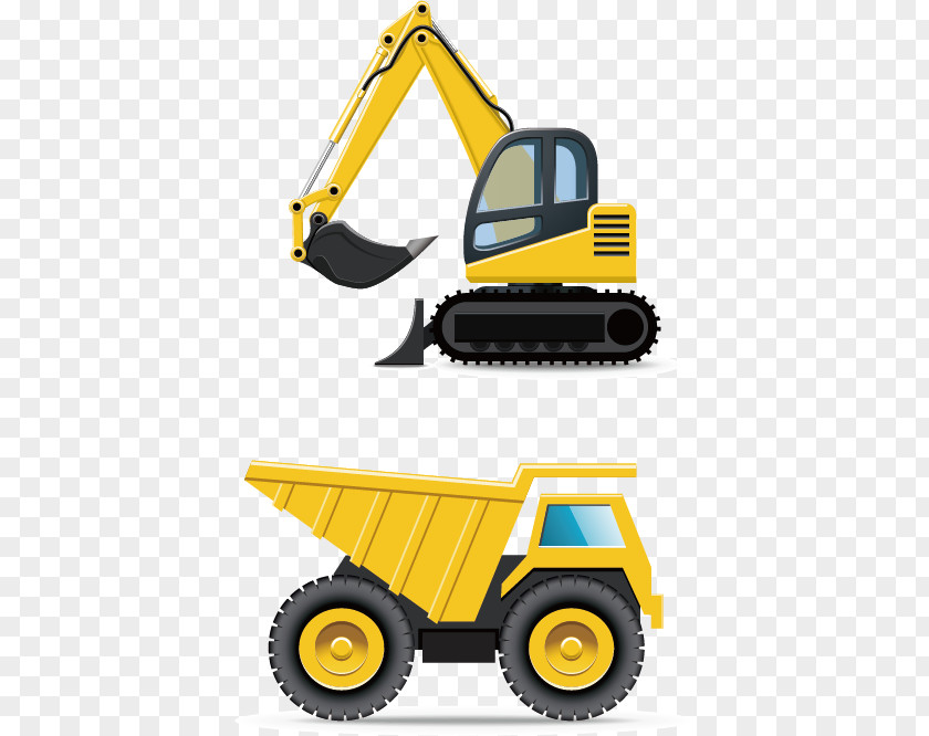 Vector Excavator Architectural Engineering Car Vehicle Heavy Equipment Clip Art PNG