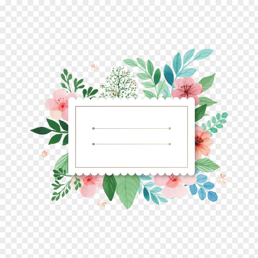 Watercolor Flowers Flower Picture Frame PNG