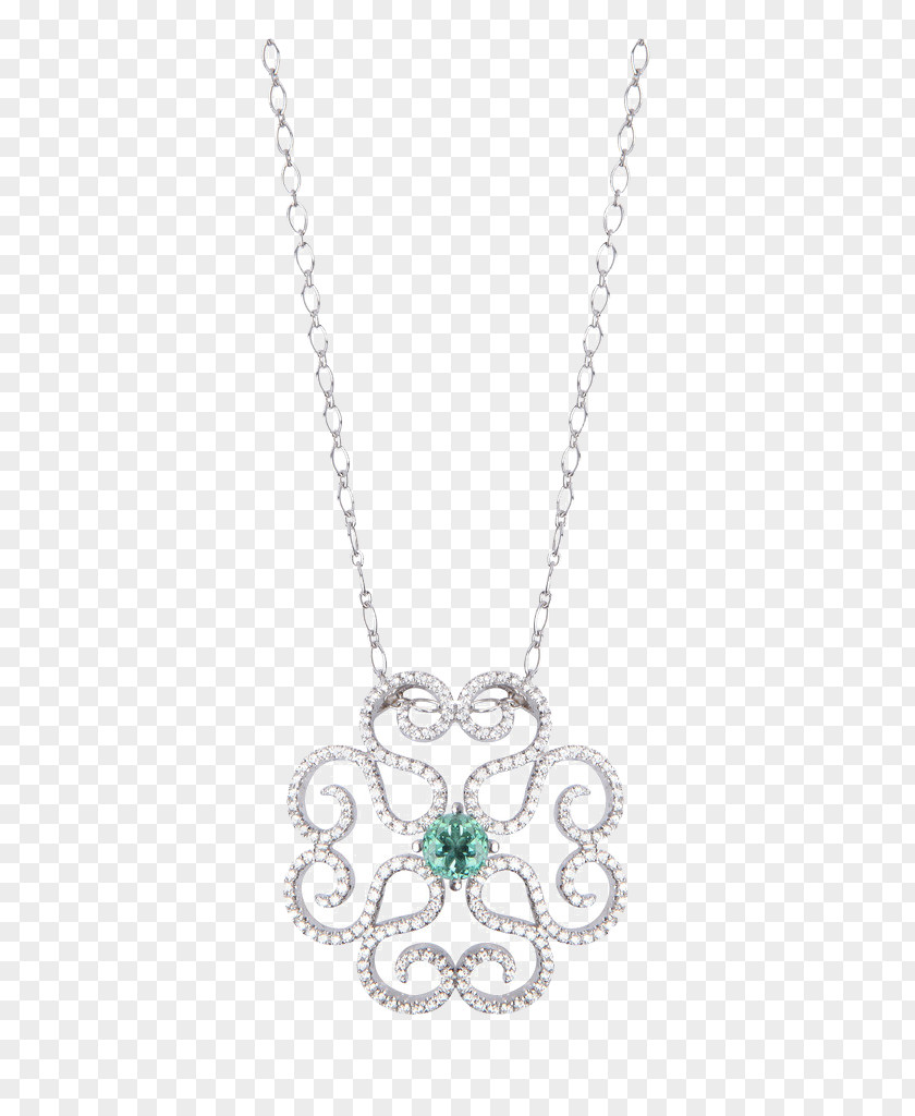 Emerald Pendant Necklace Chain Body Piercing Jewellery PNG