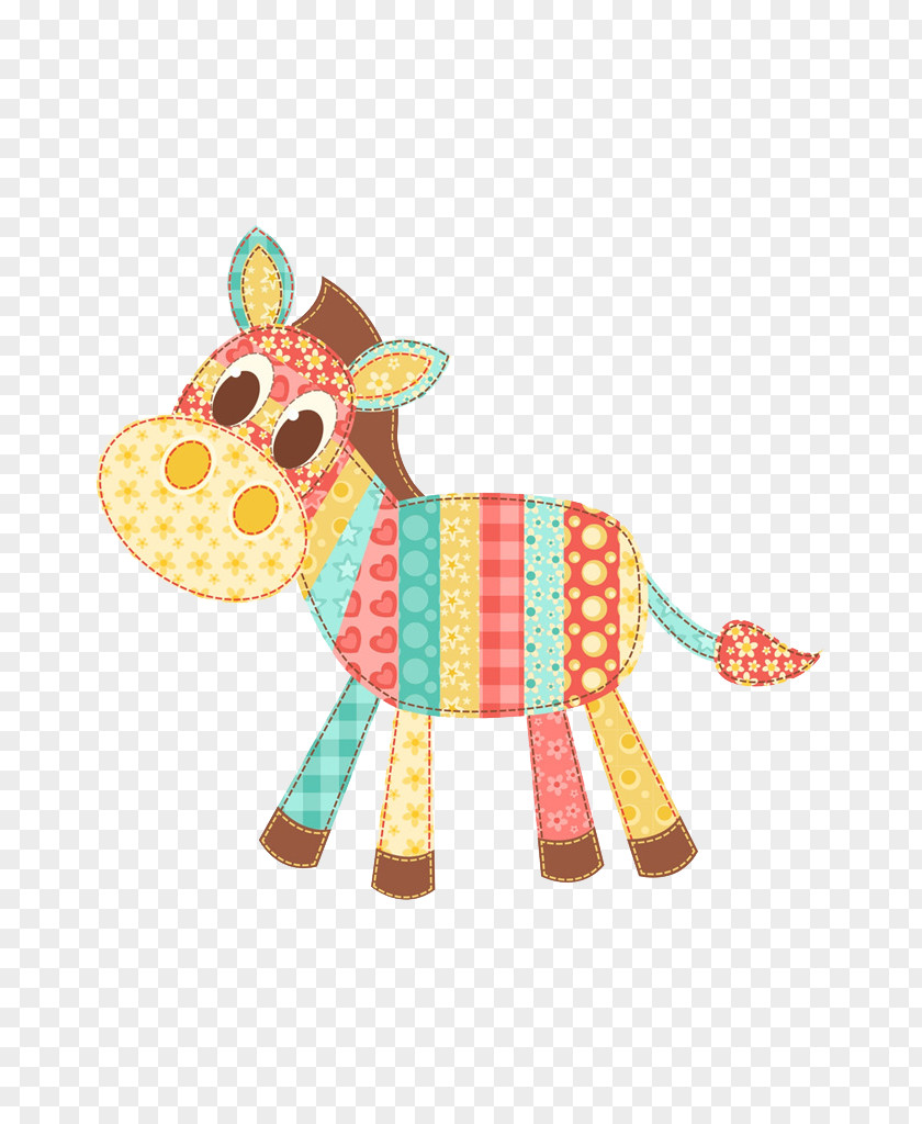 Floral Deer Patchwork Appliquxe9 Pattern PNG